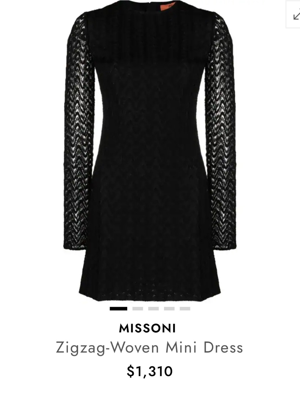Missoni Black Zigzag-Woven Mini Dress size IT 42